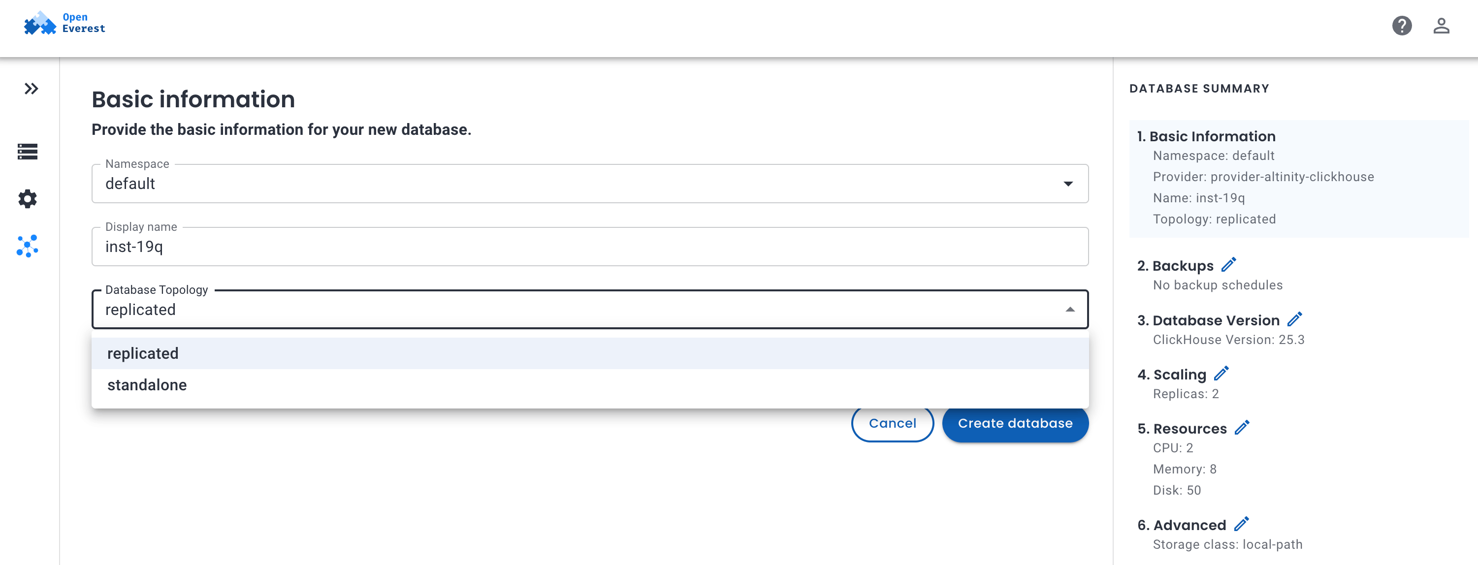 OpenEverest - Blog - ClickHouse in OpenEverest Web UI