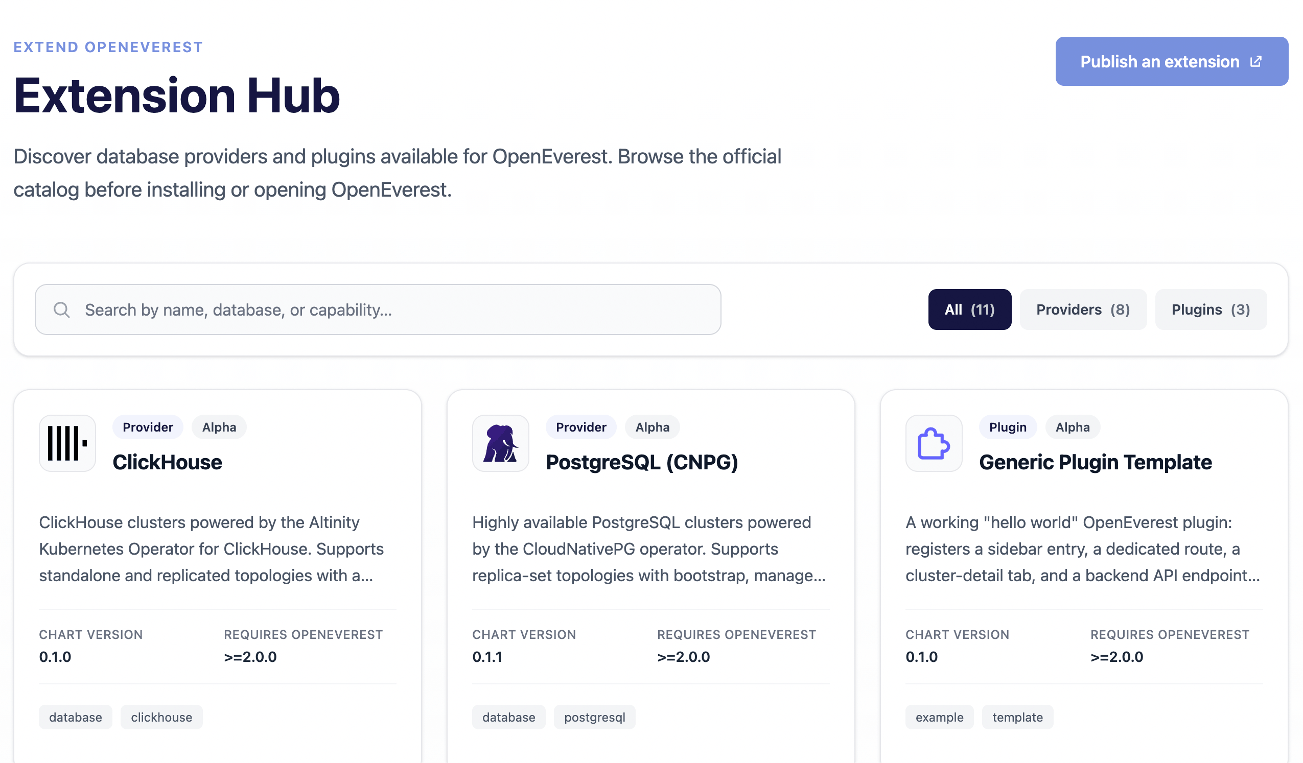 OpenEverest - Blog - Extension hub