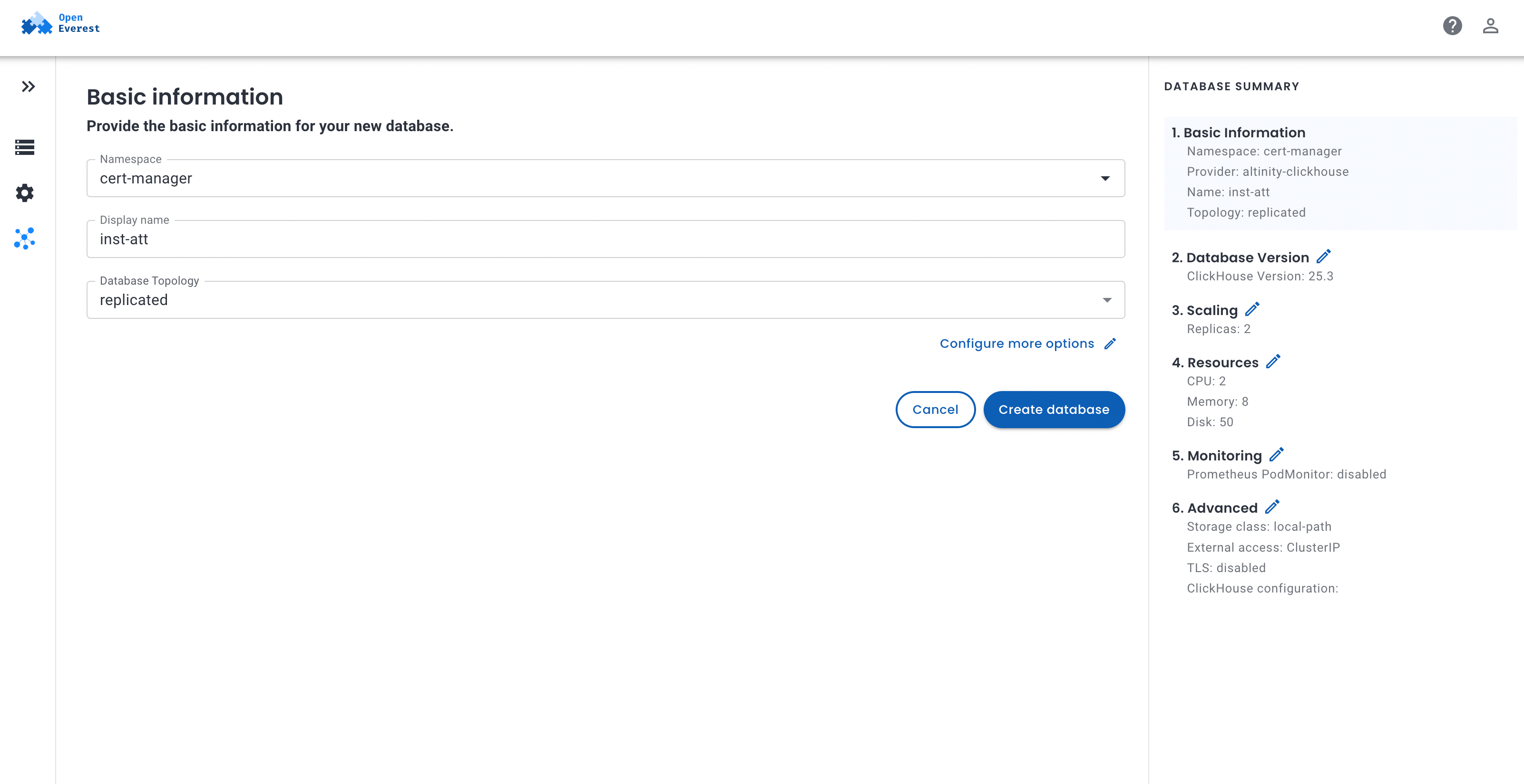 Guided ClickHouse Provisioning