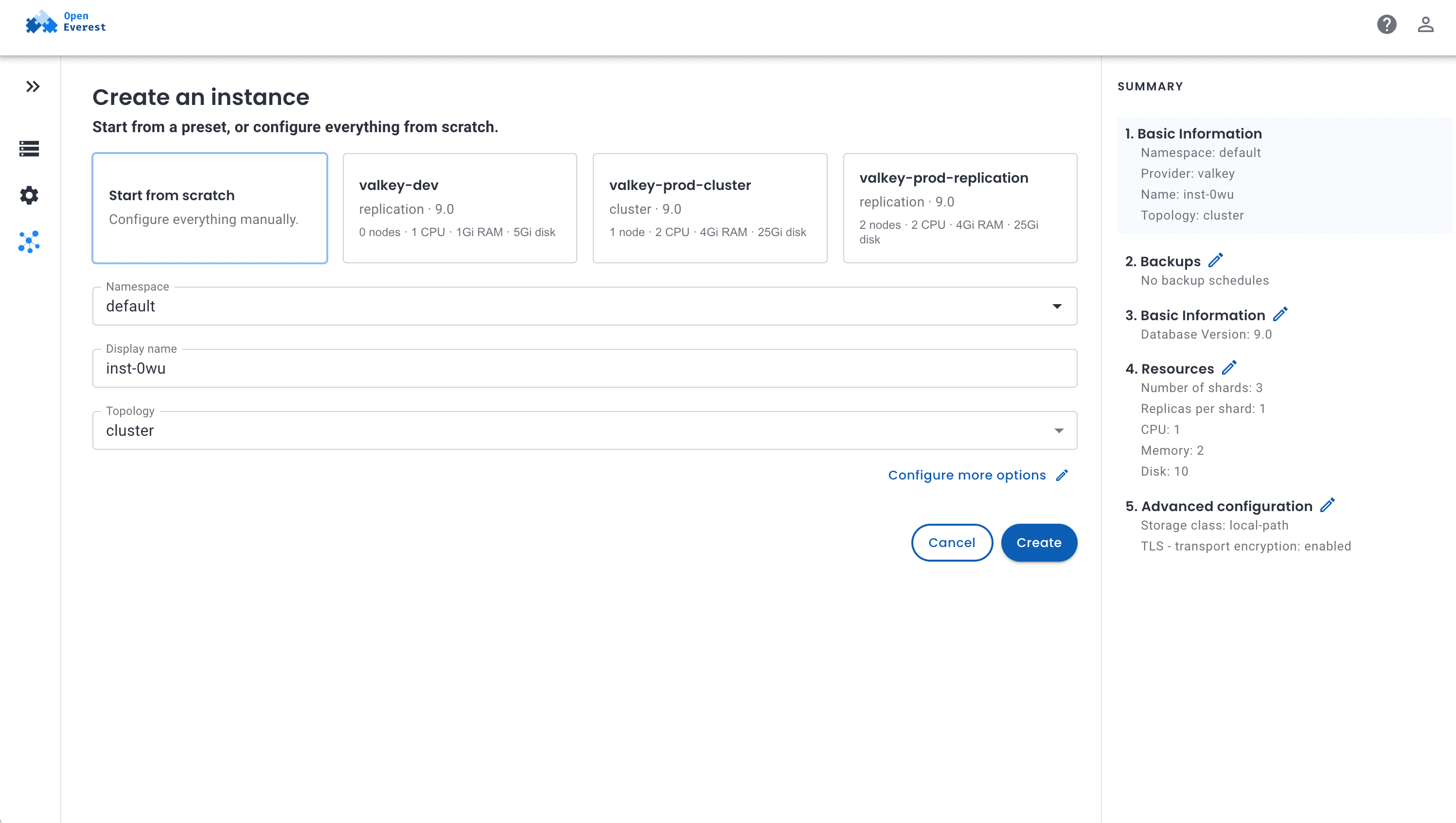 Guided Valkey Provisioning
